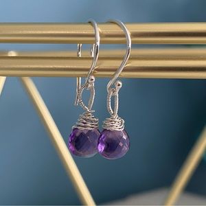 AAA Grade African Amethyst Earrings in Sterling Silver